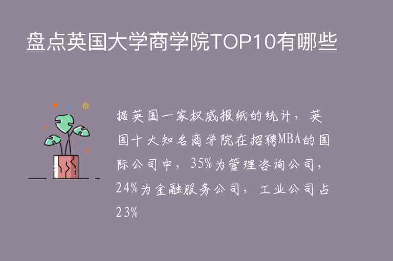 盤點(diǎn)英國(guó)大學(xué)商學(xué)院TOP10有哪些