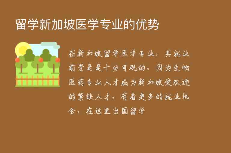 留學(xué)新加坡醫(yī)學(xué)專業(yè)的優(yōu)勢