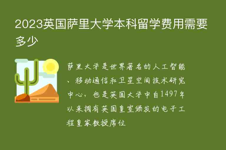 2023英國薩里大學(xué)本科留學(xué)費(fèi)用需要多少