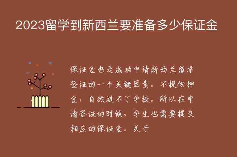 2023留學(xué)到新西蘭要準(zhǔn)備多少保證金