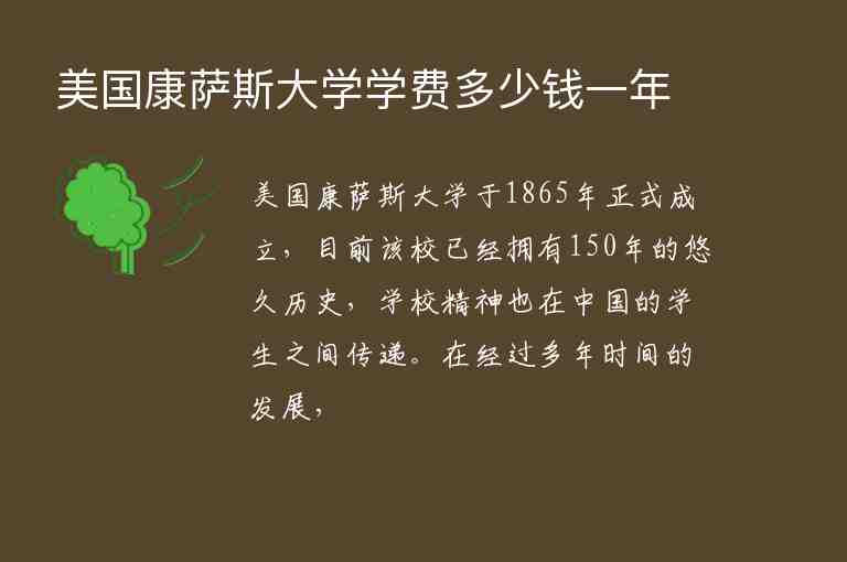 美國康薩斯大學(xué)學(xué)費多少錢一年