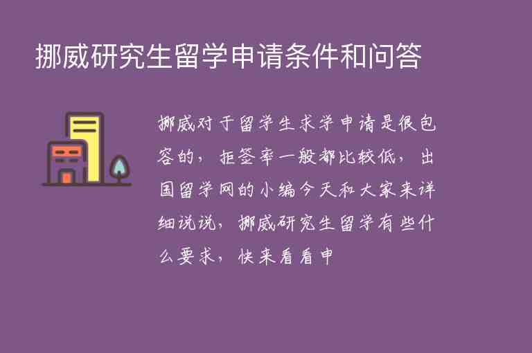 挪威研究生留學(xué)申請條件和問答