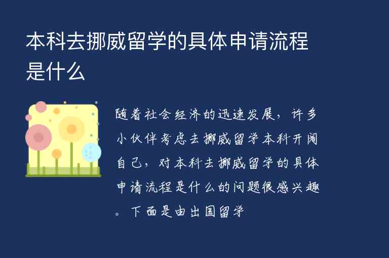 本科去挪威留學(xué)的具體申請(qǐng)流程是什么