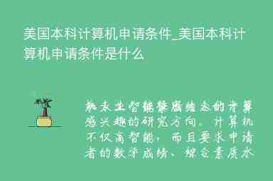 美國本科計(jì)算機(jī)申請(qǐng)條件_美國本科計(jì)算機(jī)申請(qǐng)條件是什么