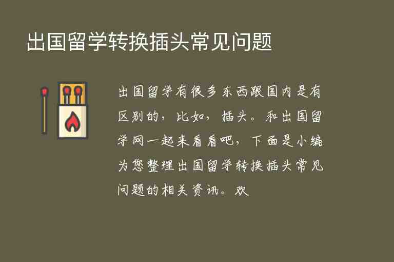 出國留學轉(zhuǎn)換插頭常見問題