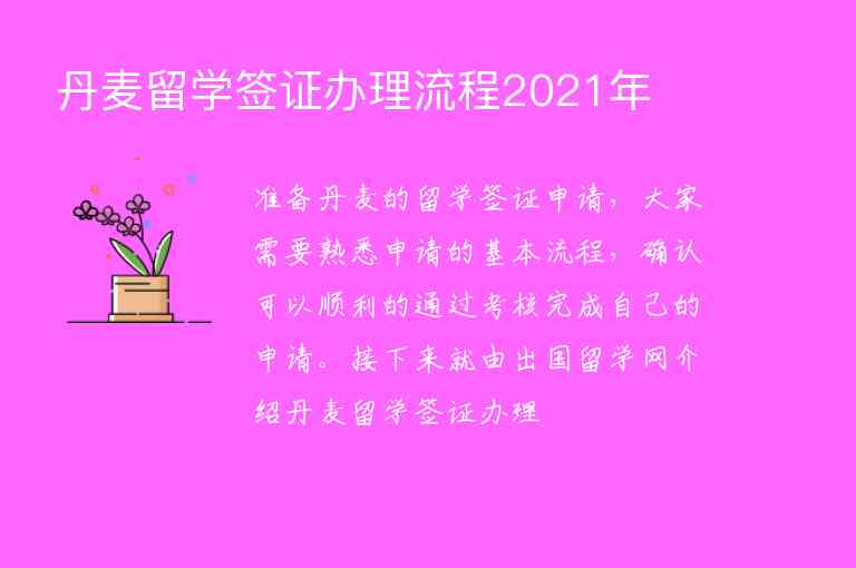 丹麥留學(xué)簽證辦理流程2021年