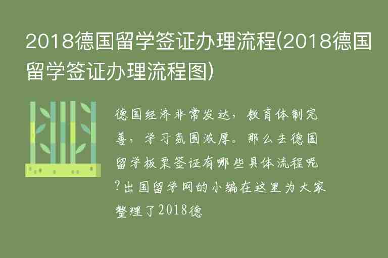 2018德國(guó)留學(xué)簽證辦理流程(2018德國(guó)留學(xué)簽證辦理流程圖)