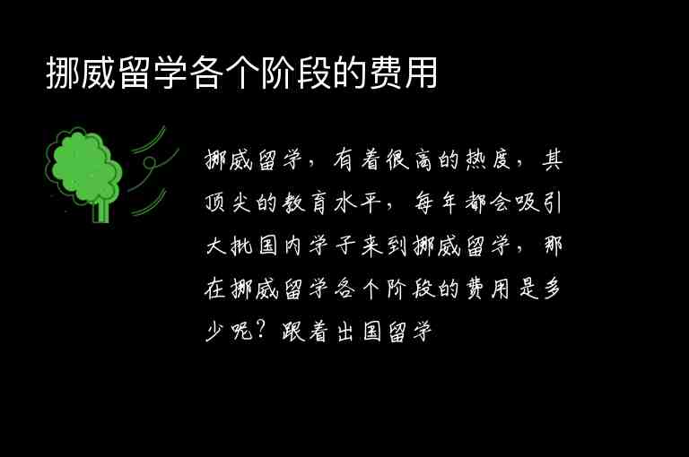 挪威留學各個階段的費用