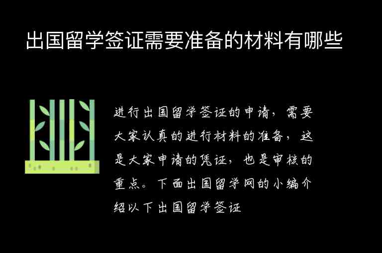 出國(guó)留學(xué)簽證需要準(zhǔn)備的材料有哪些