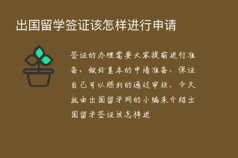 出國留學(xué)簽證該怎樣進行申請