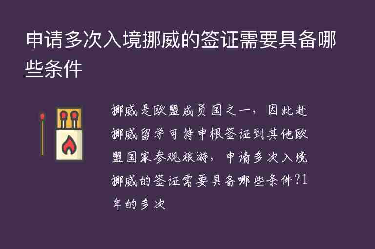 申請多次入境挪威的簽證需要具備哪些條件