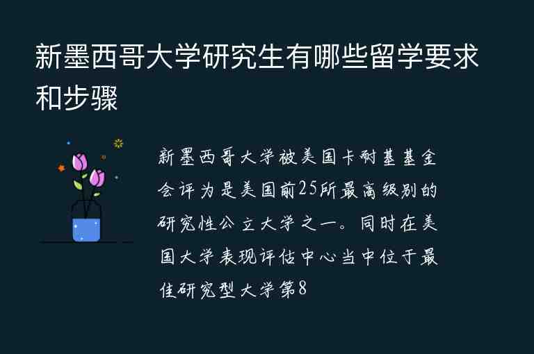 新墨西哥大學(xué)研究生有哪些留學(xué)要求和步驟