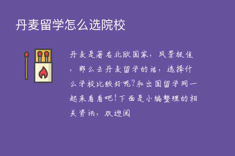 丹麥留學(xué)怎么選院校