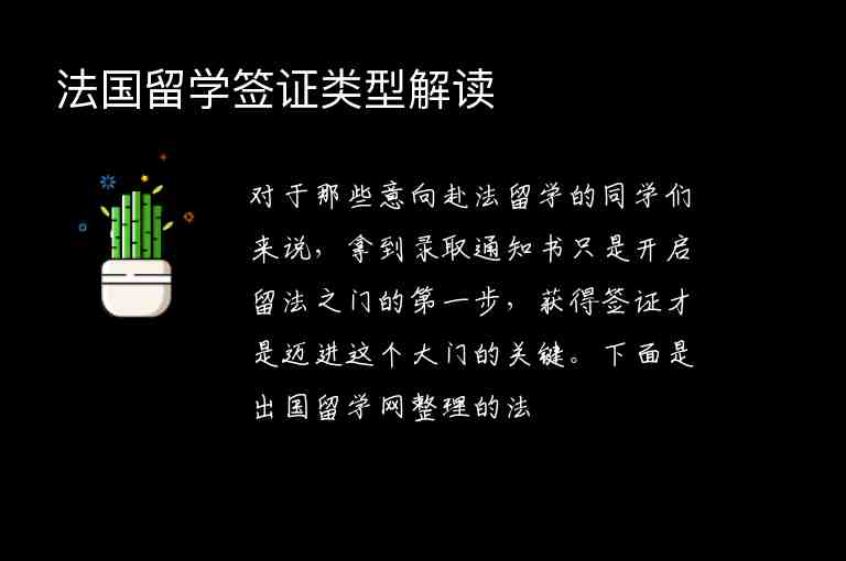 法國留學(xué)簽證類型解讀