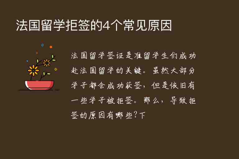 法國留學(xué)拒簽的4個常見原因