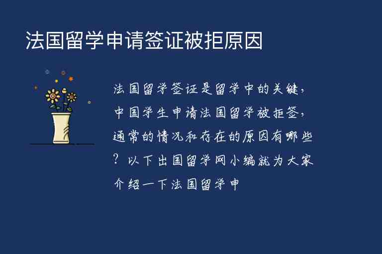 法國(guó)留學(xué)申請(qǐng)簽證被拒原因