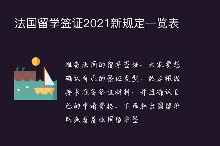 法國留學(xué)簽證2021新規(guī)定一覽表