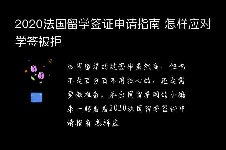 2020法國留學簽證申請指南 怎樣應對學簽被拒