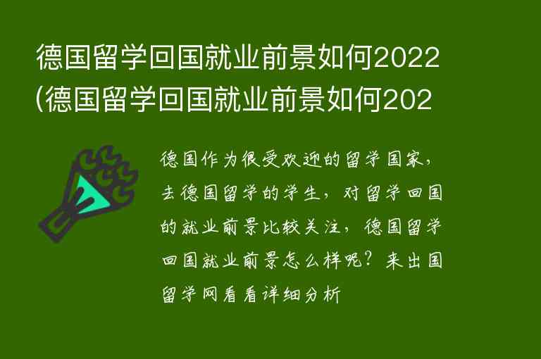 德國留學回國就業(yè)前景如何2022(德國留學回國就業(yè)前景如何2022年)