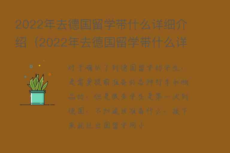 2022年去德國(guó)留學(xué)帶什么詳細(xì)介紹（2022年去德國(guó)留學(xué)帶什么詳細(xì)介紹這些東西）