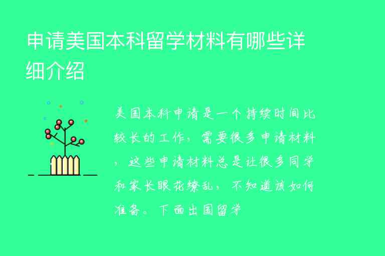 申請美國本科留學材料有哪些詳細介紹