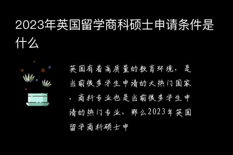 2023年英國(guó)留學(xué)商科碩士申請(qǐng)條件是什么