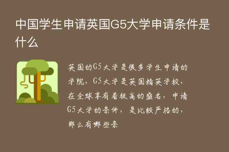 中國學(xué)生申請英國G5大學(xué)申請條件是什么