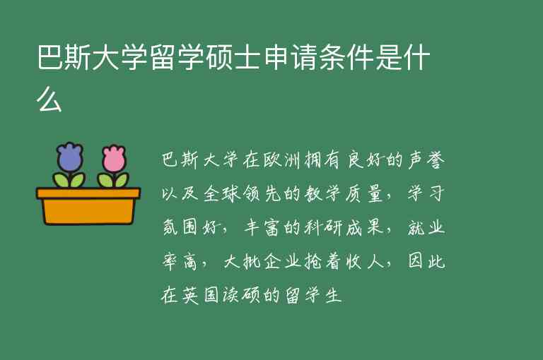 巴斯大學留學碩士申請條件是什么