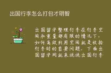 出國行李怎么打包才明智