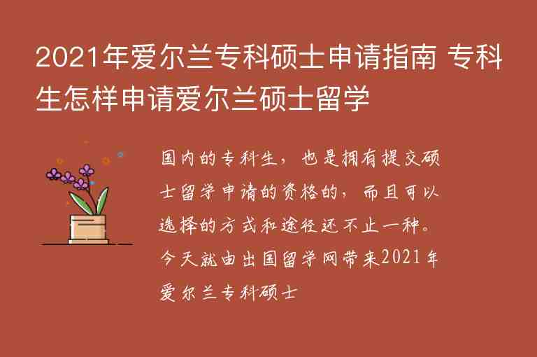 2021年愛(ài)爾蘭?？拼T士申請(qǐng)指南 ?？粕鯓由暾?qǐng)愛(ài)爾蘭碩士留學(xué)