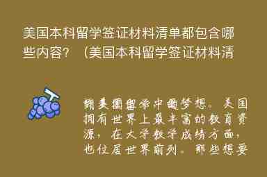 美國本科留學簽證材料清單都包含哪些內(nèi)容？（美國本科留學簽證材料清單都包含哪些內(nèi)容呢）