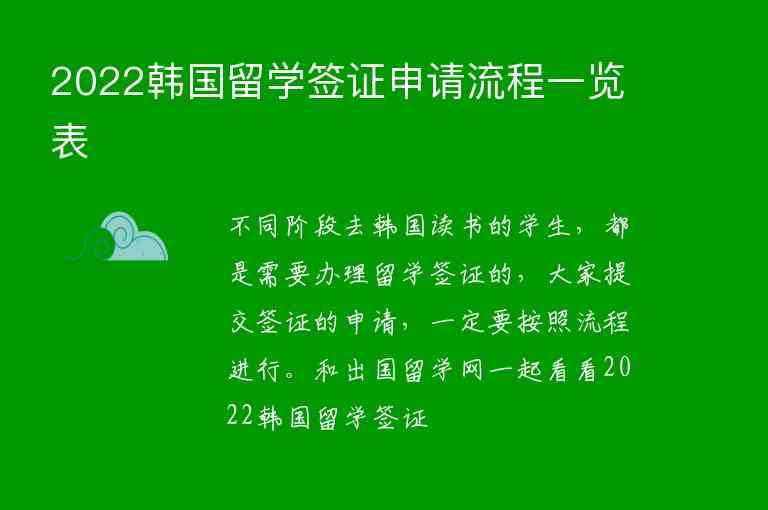 2022韓國留學(xué)簽證申請流程一覽表