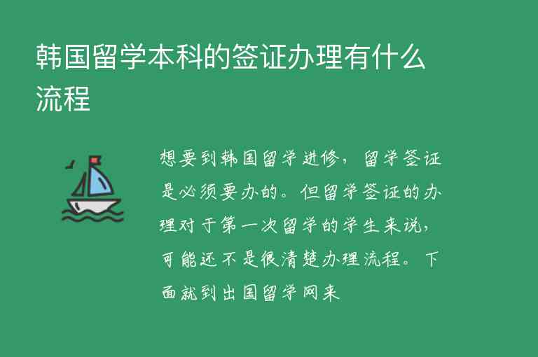 韓國留學本科的簽證辦理有什么流程