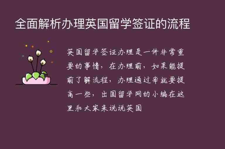 全面解析辦理英國留學簽證的流程