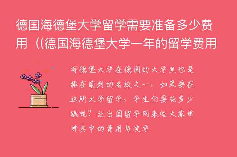 德國海德堡大學(xué)留學(xué)需要準備多少費用（(德國海德堡大學(xué)一年的留學(xué)費用)）